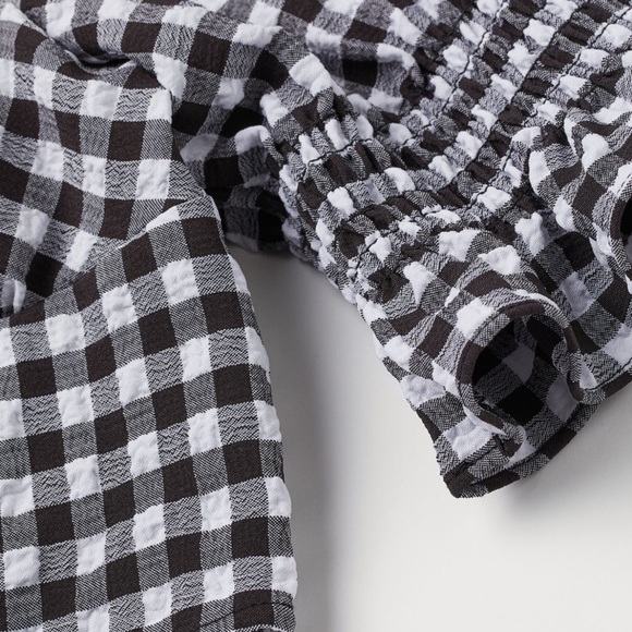 Gingham black and white crop top - Picture 2 of 2